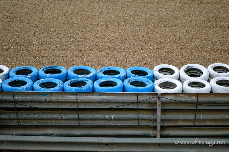 Tyre wall, barriers and gravel trap at Jerez, Spain