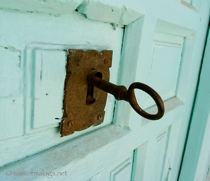 Door lock and key, Frigiliana, Spain