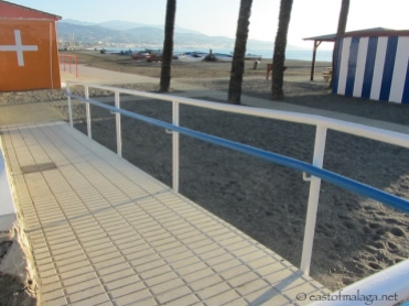 Ramps down to beach from promenade in Torre del Mar